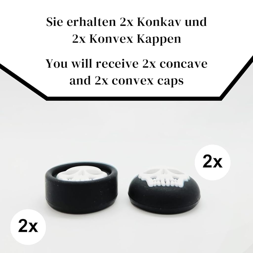 ZORBES® 4Pcs Skull Thumb Grip Caps for Playstation 5 Controller PS5 Controller Stick Joystick Attachment Silicone Cover Skull Thumb Grip PS5 Accessories Thumbsticks Cover Set for Switch Pro Controller ZORBES® 4Pcs Skull Thumb Grip Caps for Playstation 5 Controller PS5 Controller Stick Joystick Attachment Silicone Cover Skull Thumb Grip PS5 Accessories Thumbsticks Cover Set for Switch Pro Controller